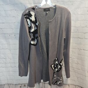 Rafaella Gray Open Front Cardigan Size S